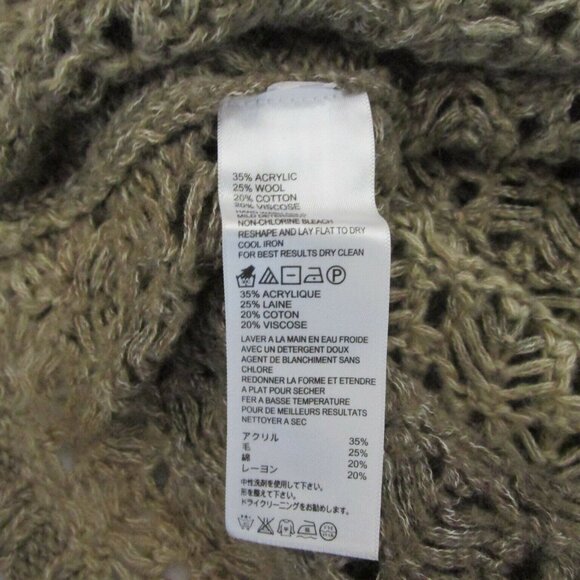 Tommy Bahama Open Knit Pullover Sweater Size Medium Brown Cowl Neck Wool Blend - Picture 4 of 6